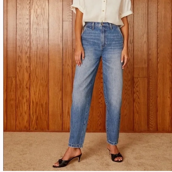 Aritzia Denim Forum woman the C’est  chic high rise straight leg jeans pants - Picture 1 of 14